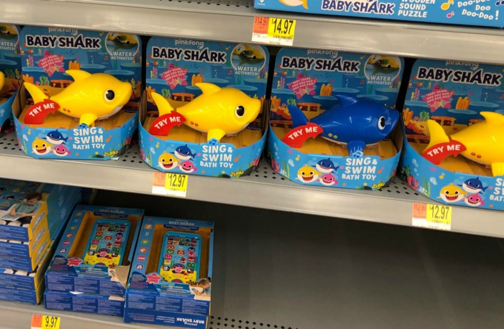 baby sharks on store shelf