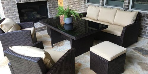 6-Piece Outdoor Patio Wicker Sofa Dining Set Just $499.99 Shipped (Regularly $1,500)