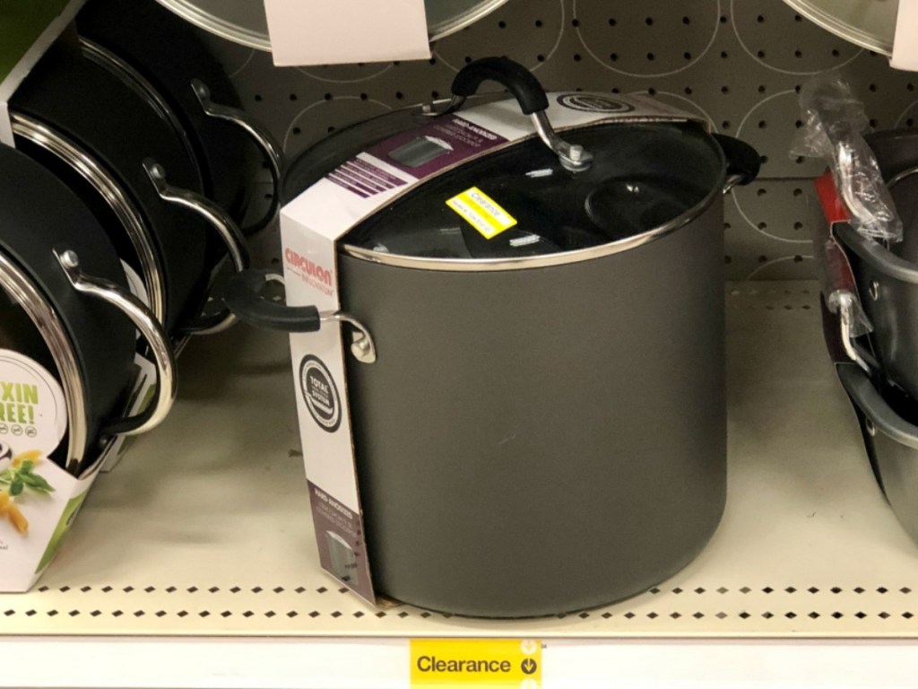 big black pot on store shelf