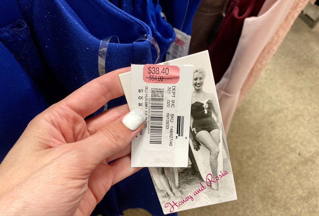 Price tag on clearance dress from Dillard's