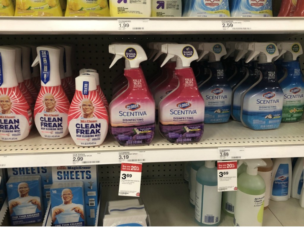 clorox multisurface sprays on store shelf