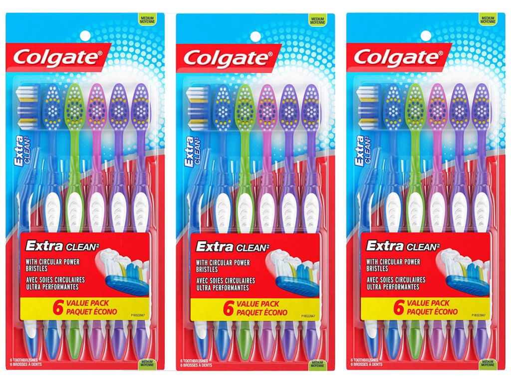 colgate extra clean toothbrush pack of six