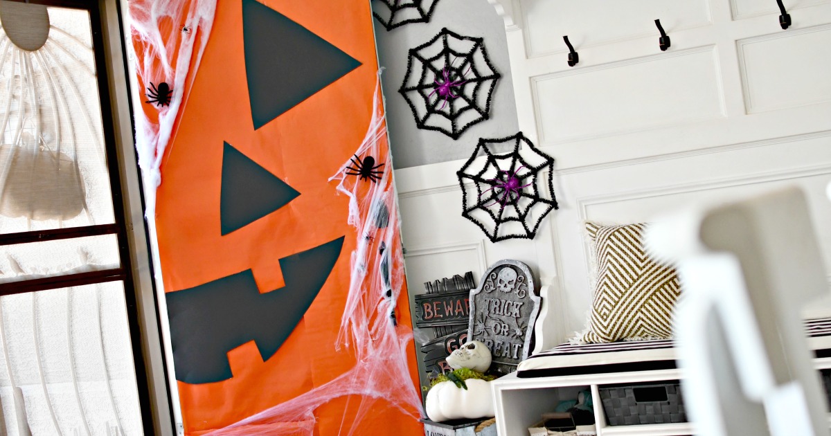 Make DIY Halloween Front Door Decorations Using Dollar Tree Items (Cute Pumpkin Decor!)