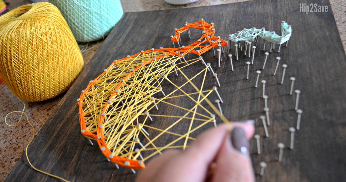 Fall String Art Pattern Easy DIY String Art Activity - Perfect Fall Craft | Hip2Save