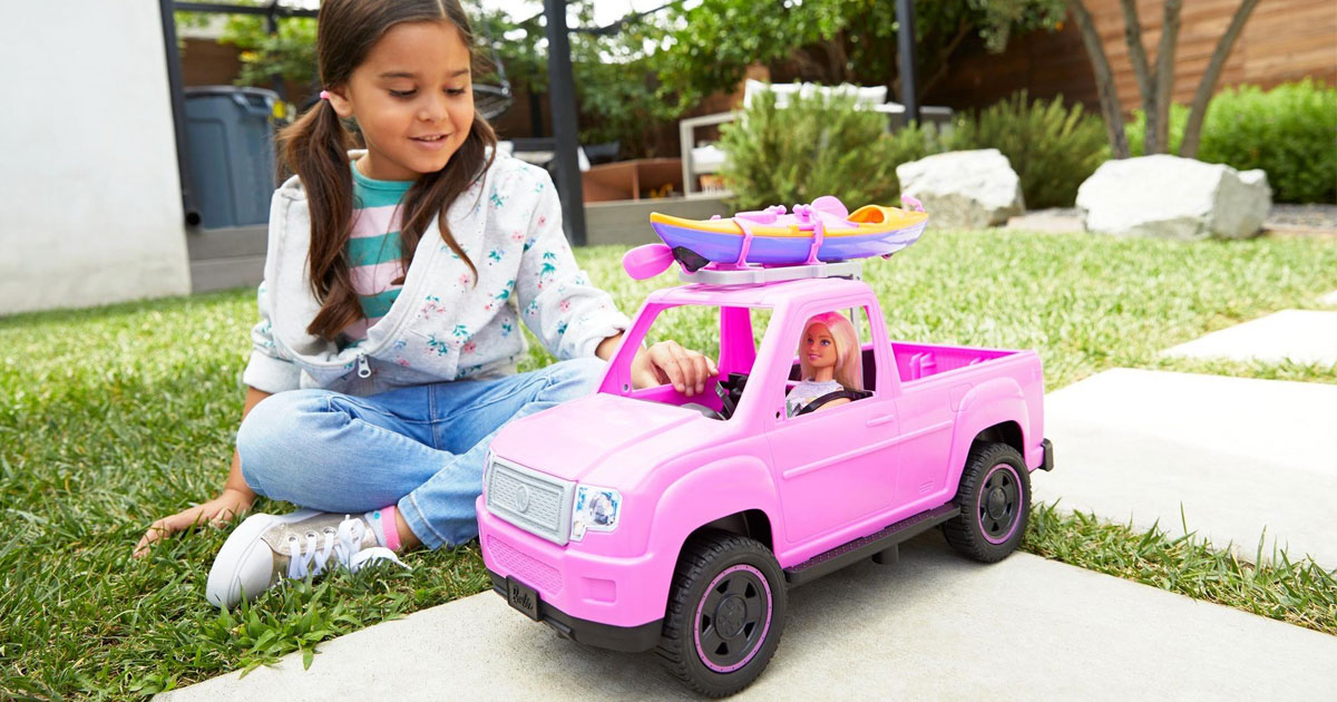 barbie truck with canoe