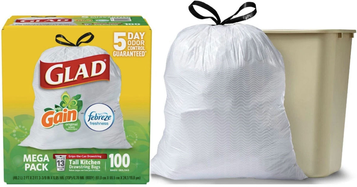 Glad Kitchen Bags 100 Count Only 9 Shipped At Amazon Regularly 19   Glad Trash Bags 