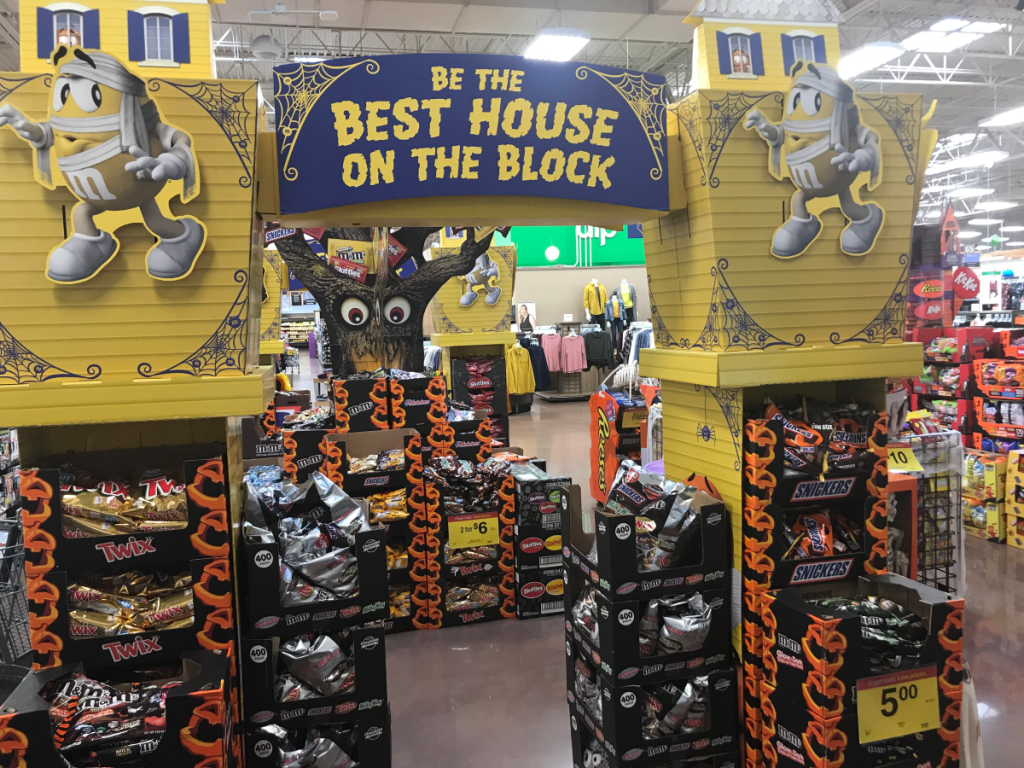 halloween candy display in store