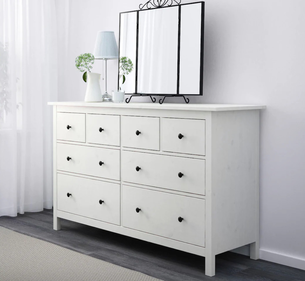 childrens white wardrobe and chest of drawers