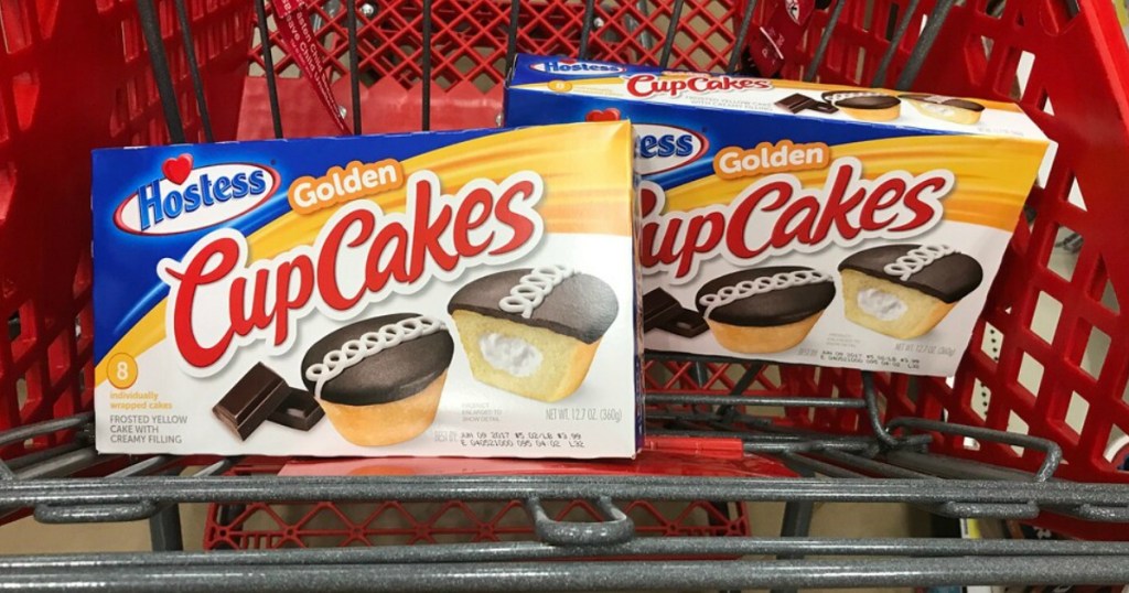 hostess golden cupcakes in Target cart