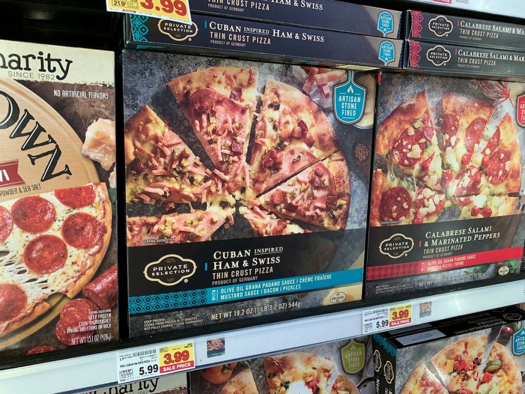 kroger private selection pizza in cooler