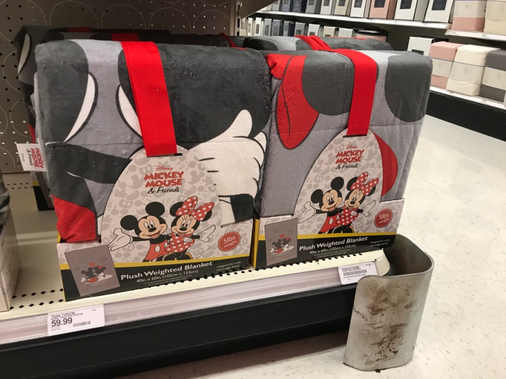 mickey mouse weighted blanket on Target shelf