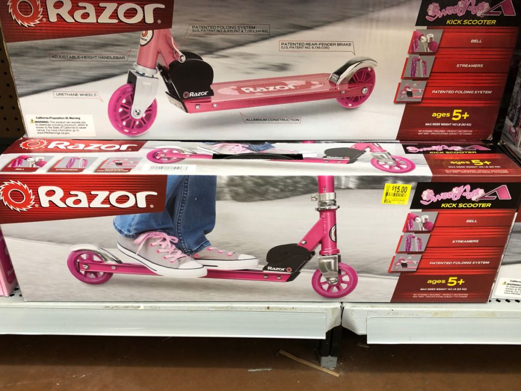 pink razor scooter boxes
