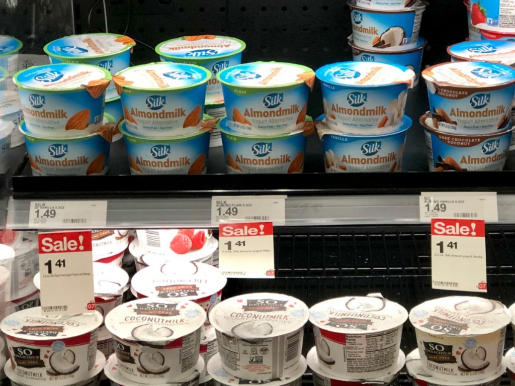 silk almondmilk yogurts in store