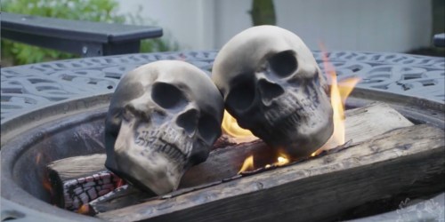 These Fire Skull Logs From Spirit Halloween Are So Realistic (and SO Frightening)!