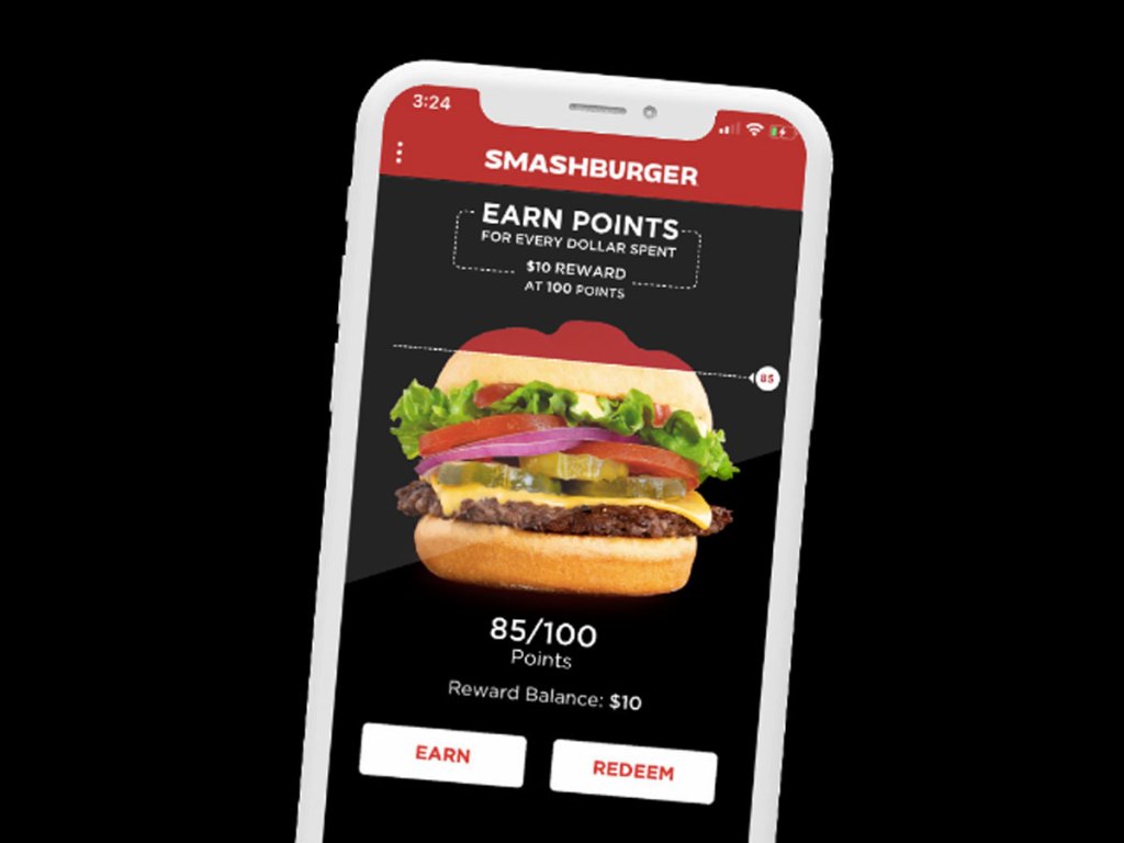 phone with smashburger rewards screen showing