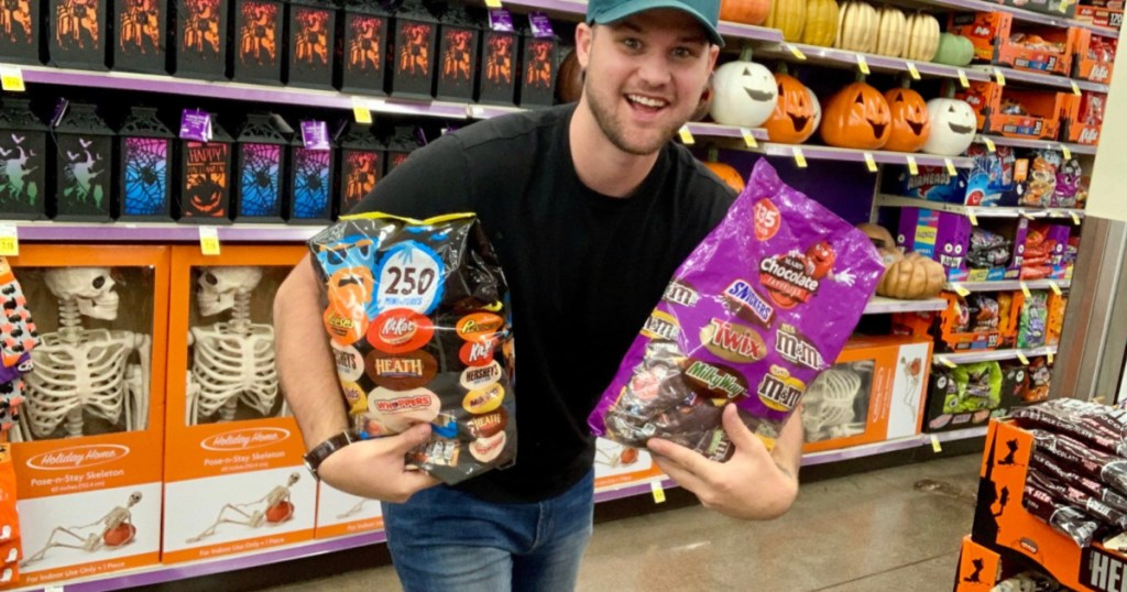 man with best Halloween candy bags