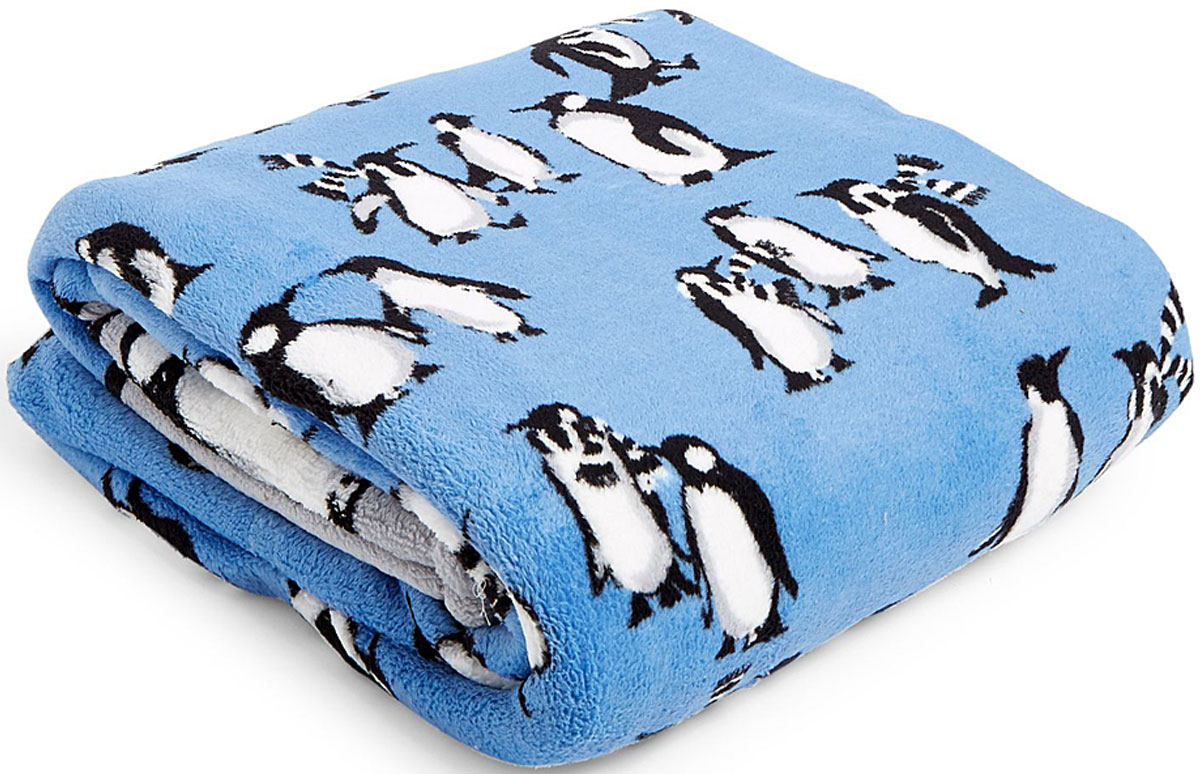 vera bradley playful penguins blue throw blanket
