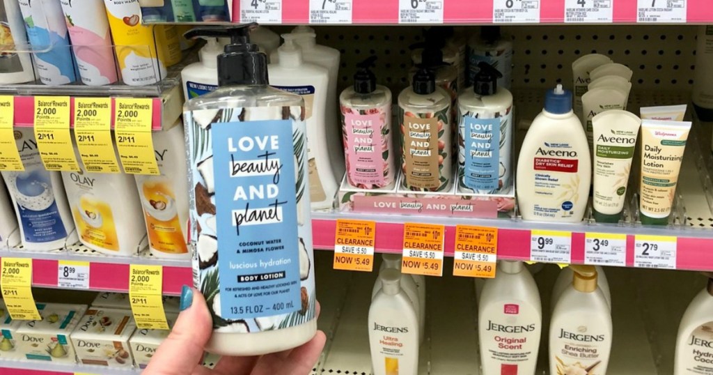 love beauty and planet body lotion on clearance at walgreens