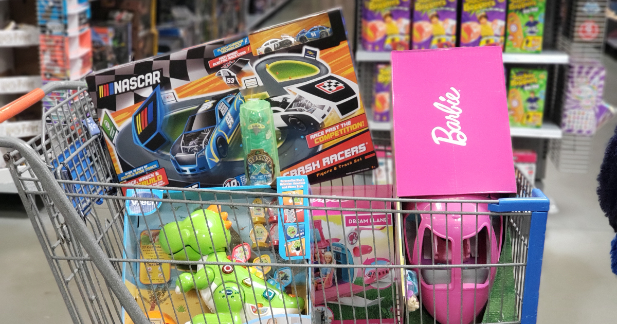Walmart cart with toys