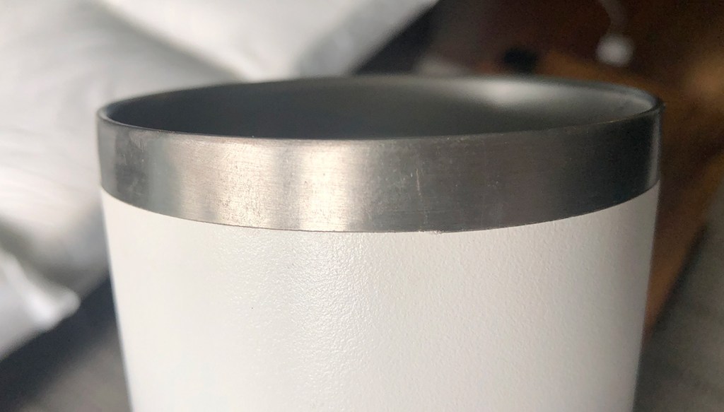 Close up of Yeti cup without a lipstick mark
