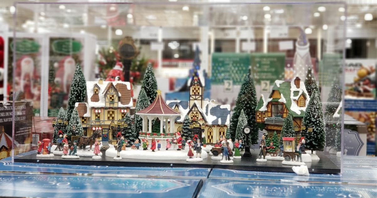 Christmas Village Decor Set W Lights Music Only 99 99 At Costco Plays 8 Christmas Songs Hip2save