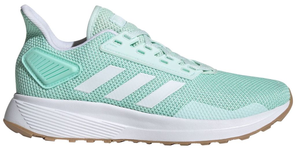 mint green and white adidas sneakers