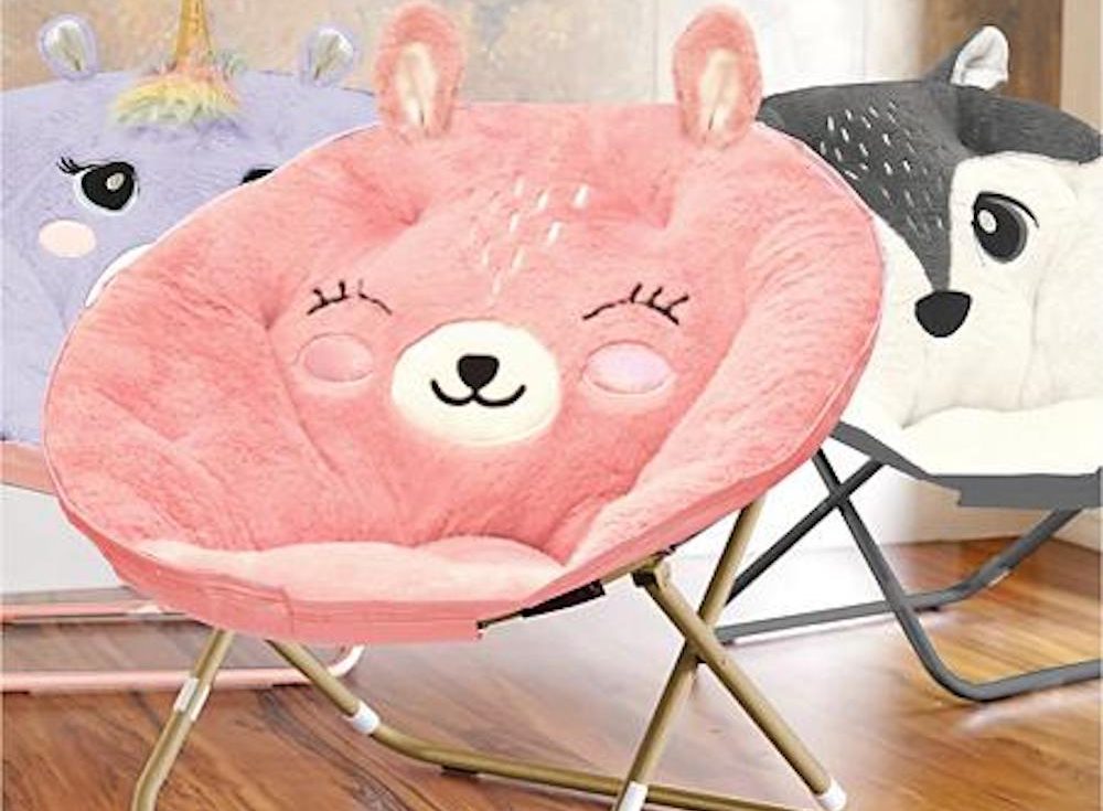 american kids plush animal saucer chair