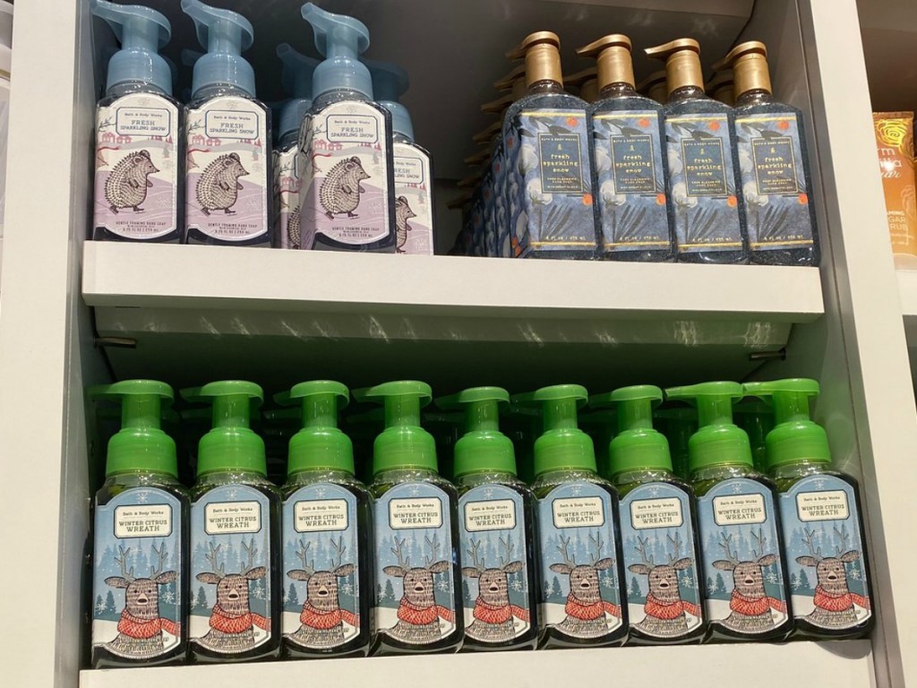 Hand soap on display at Bath & Body Works