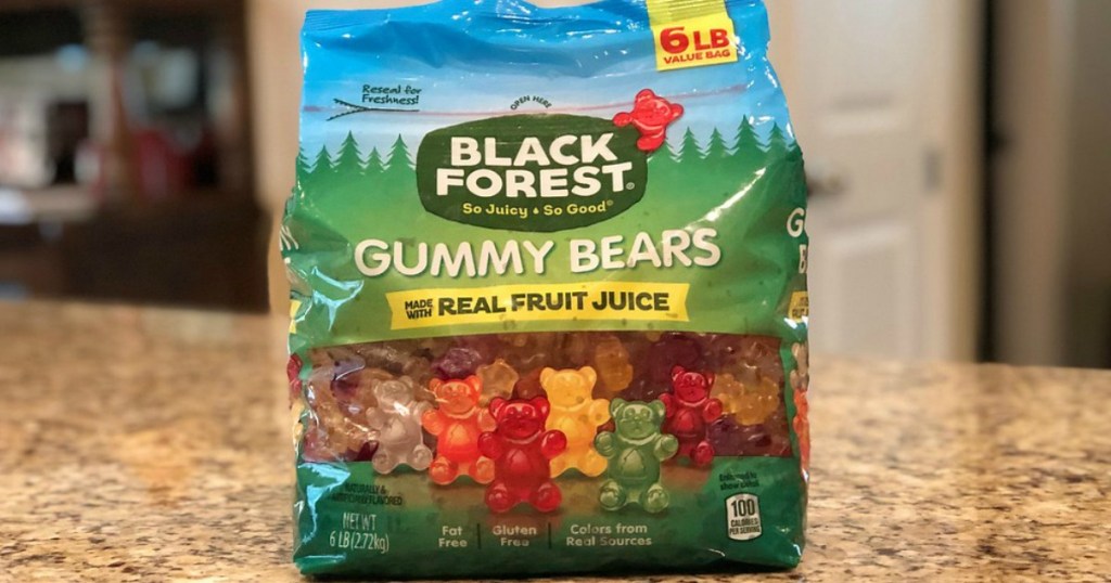 Black Forest Gummy Bears on a counter in a kitchen