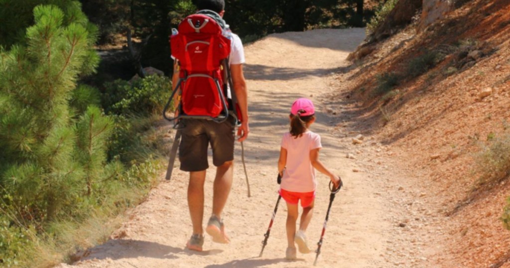 Man and Little girl with TrailBuddy Hiking Poles
