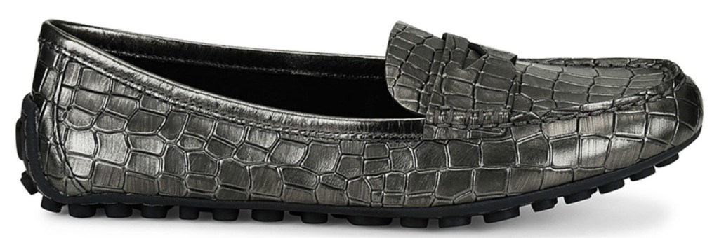 Pewter Croc Malena Metallic Leather Loafer - Women Børn 