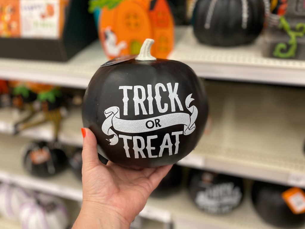 Trick or Treat Black & White Pumpkin at Target 