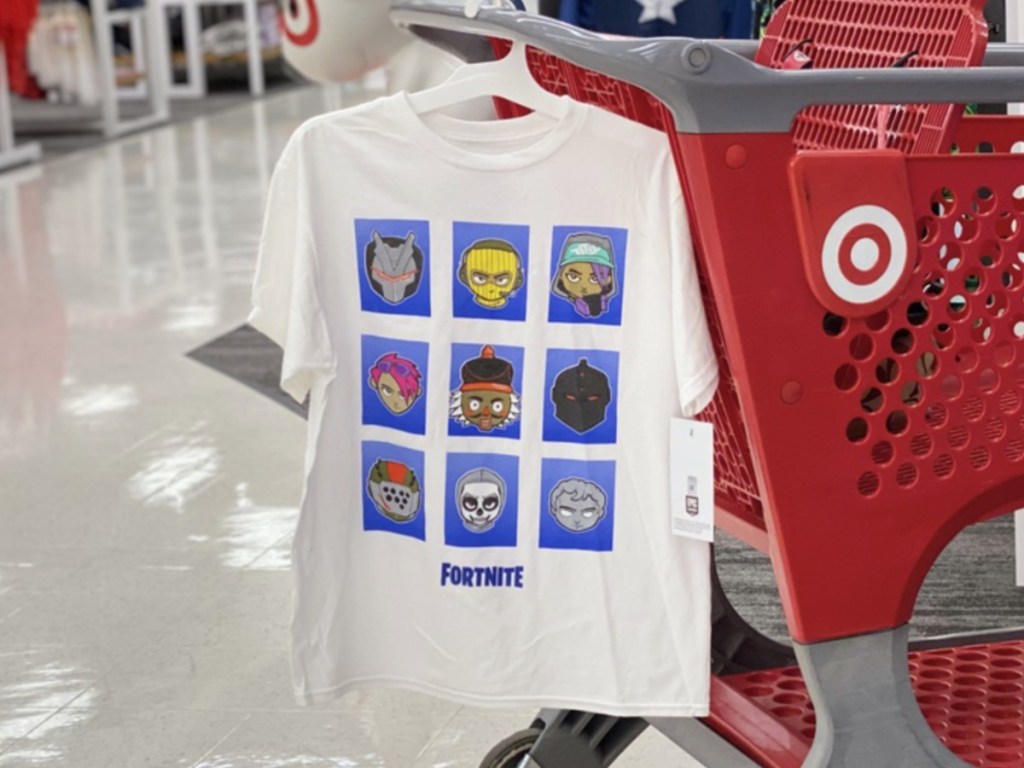 Fornite t-shirt hanging target shopping cart