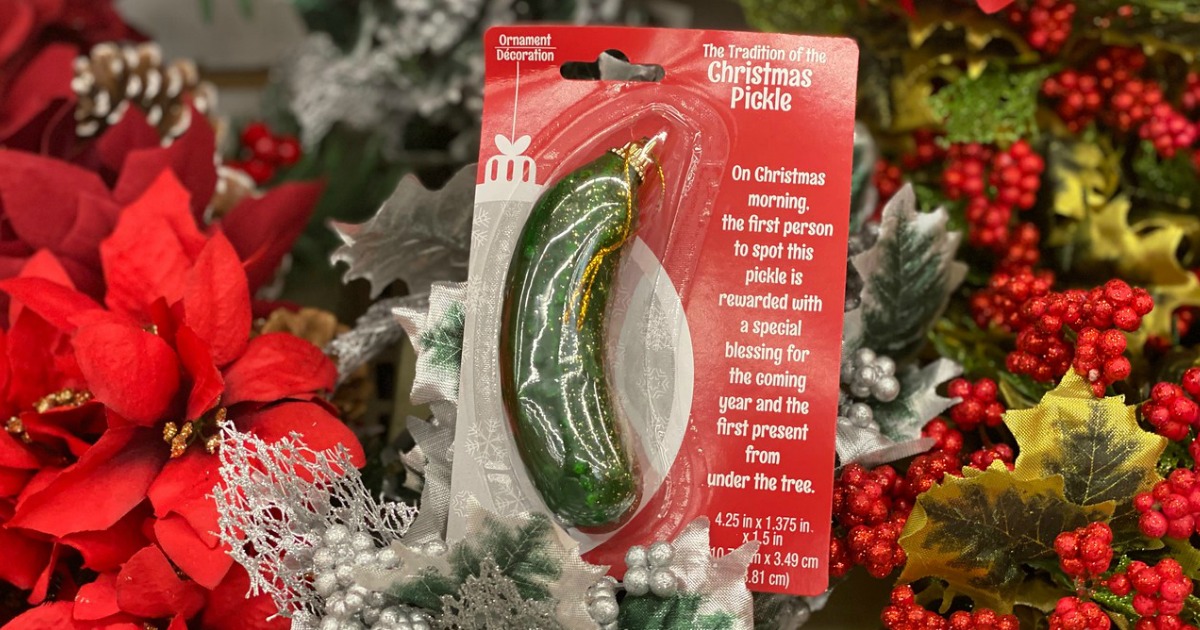 Glittery Christmas Pickle Ornament Just $1 at Dollar Tree | Fun Holiday Tradition