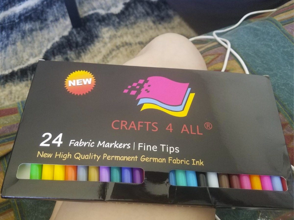 A box of fabric markers