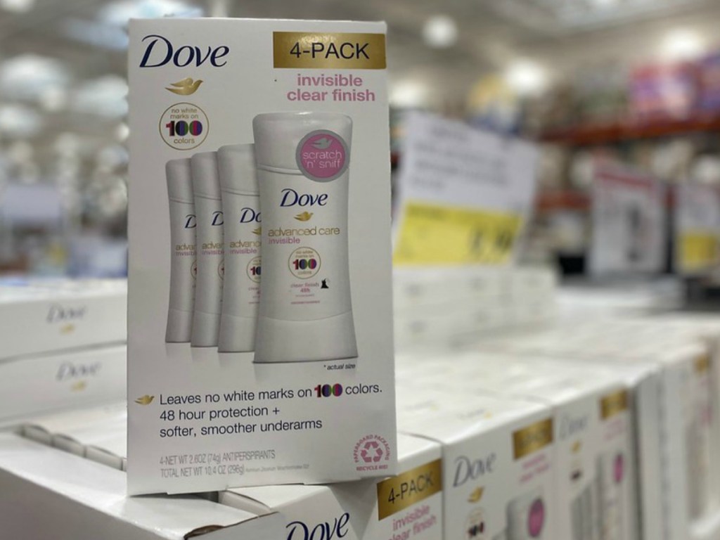 Dove deodorant 4-pack at Costco