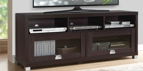 Espresso Wooden TV Stand Only $99 Shipped | Fits TVs up to 75″
