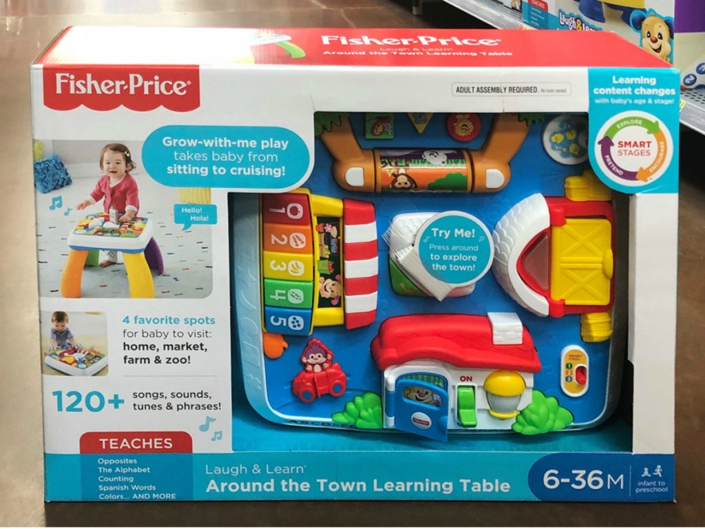 Fisher Price Learning table in package on floor in-store