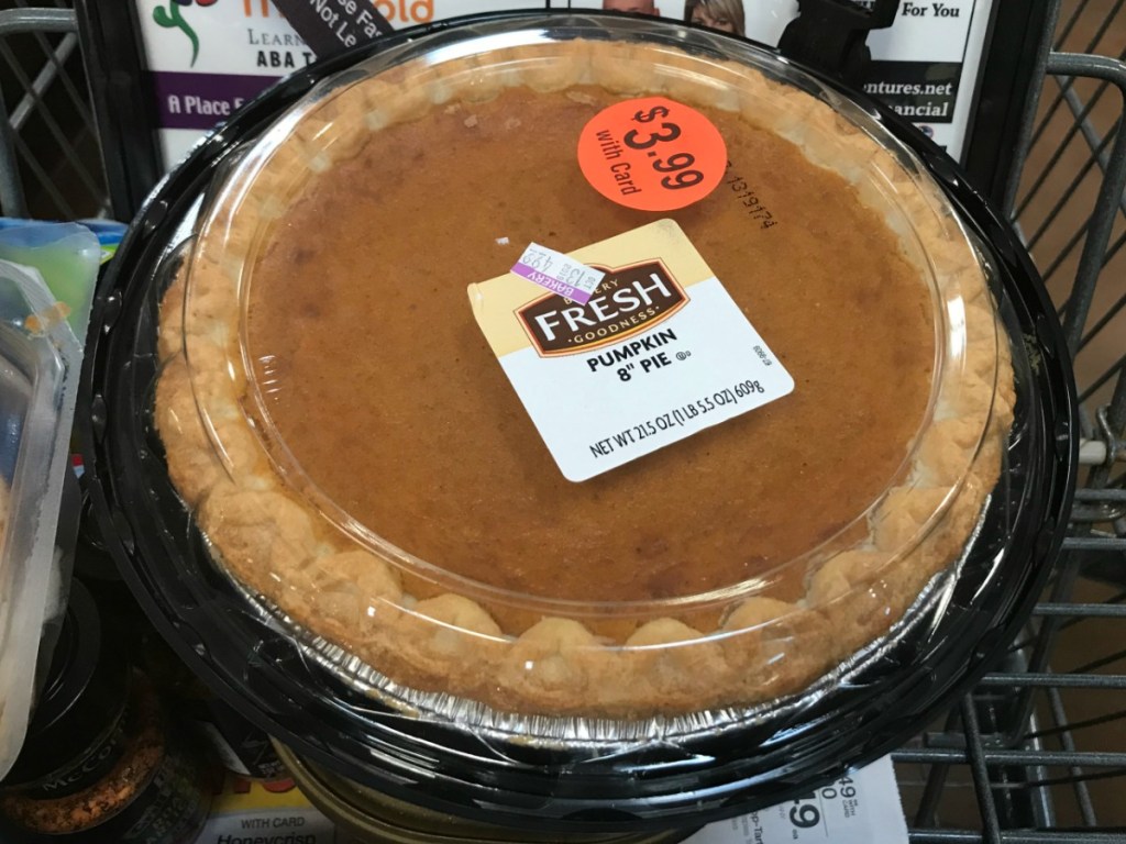 Pumpkin Pie from the bakery at Kroger in cart