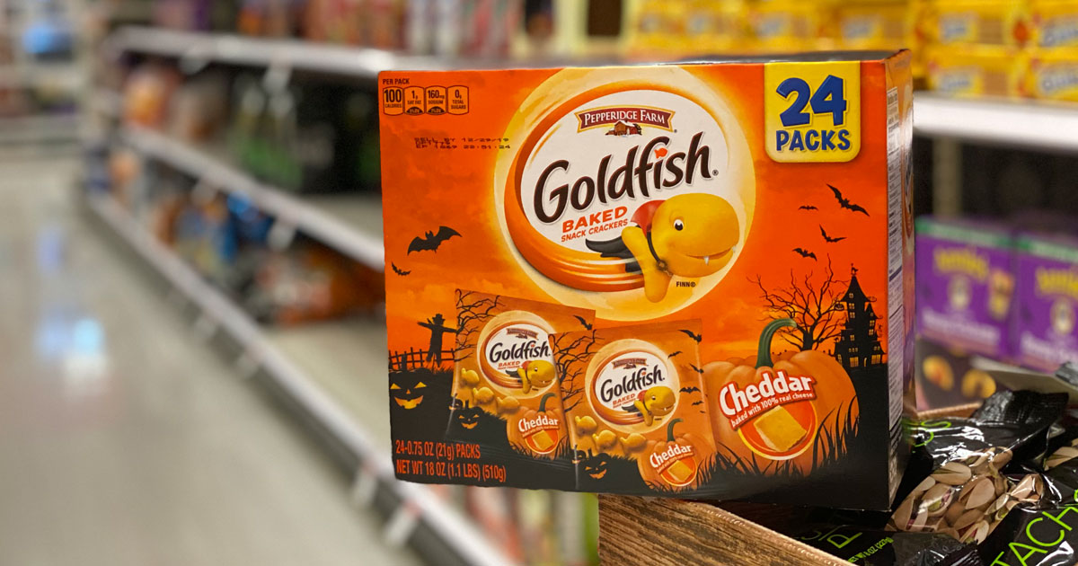 Halloween Goldfish at Target on shelf