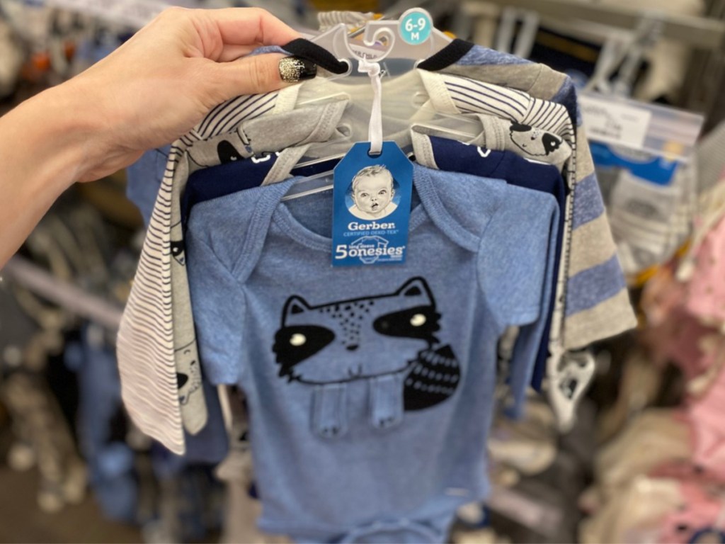 Gerber Baby Boys' 5pk Long Sleeve Raccoon Onesies