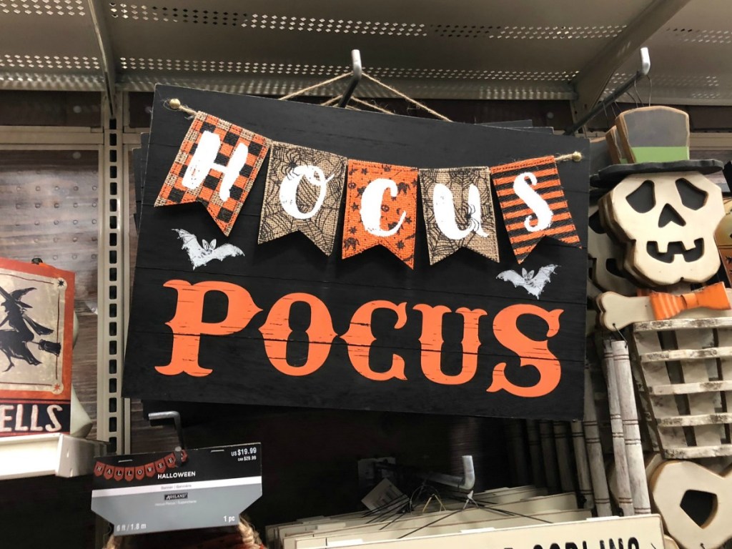 "Hocus Pocus" sign in Michaels 