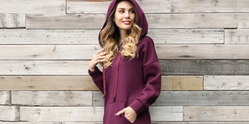 Women’s Hooded Sweatshirt Dress Only $19.99 at Zulily