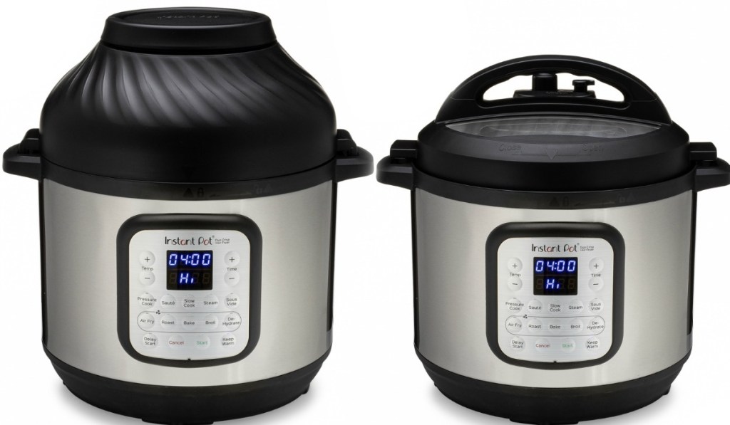 Instant Pot Crisp Pressure Cooker with sealing lid and air fryer lid