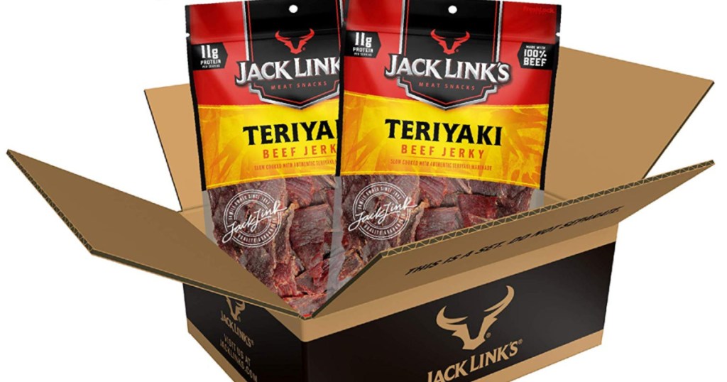 Jack Links Teriyaki Beef Jerky in shipping box