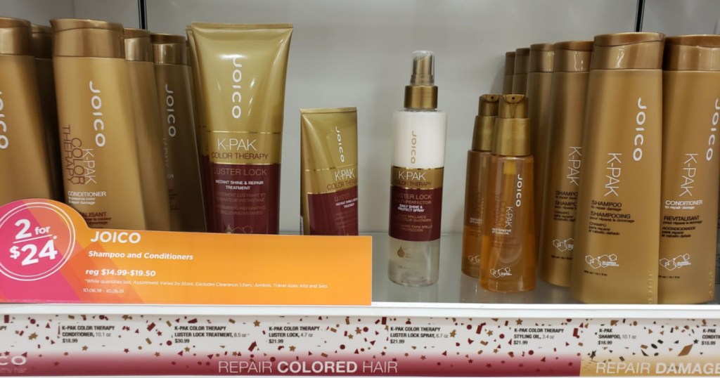 Joico hair products in store on shelf
