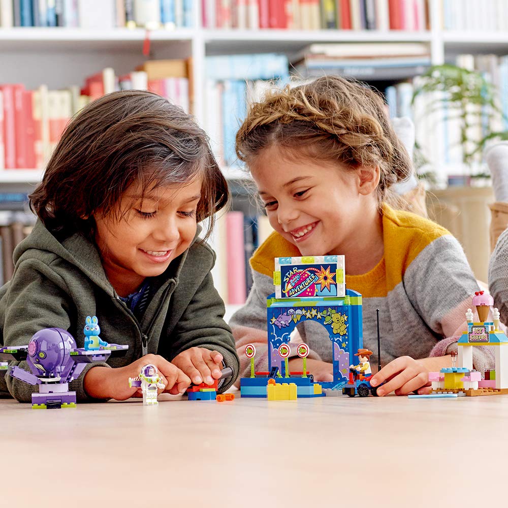 kids playing with LEGO Buzz Lightyear