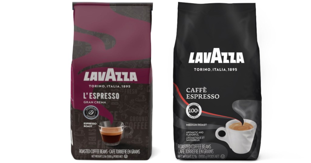 two bags of lavazza coffee