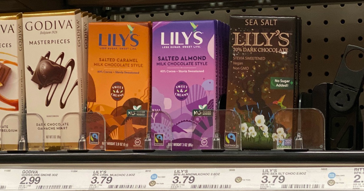 Lily's Chocolate Bars on Target Shelf