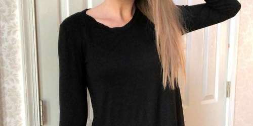 Women’s Long Sleeve Side Split Casual Top Only $11.99 on Amazon | 16 Color Options